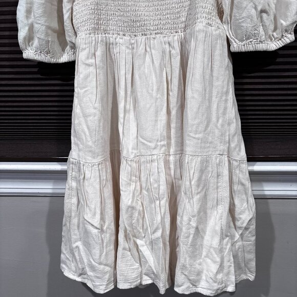 American Eagle Puff Sleeve Babydoll Dress Cream SZ: Small - Picture 12 of 15